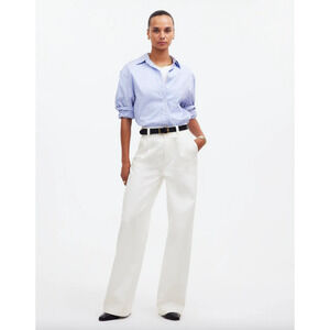 Madewell The Harlow Wide Leg Jean Airy Denim Baggy White High Waist US 33 NWT